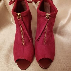 Bella Vita Nordstrom Open Toe Heels 6.5 Burgundy